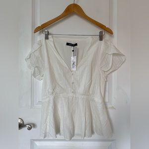 Sugarlips white blouse top NWT size XS